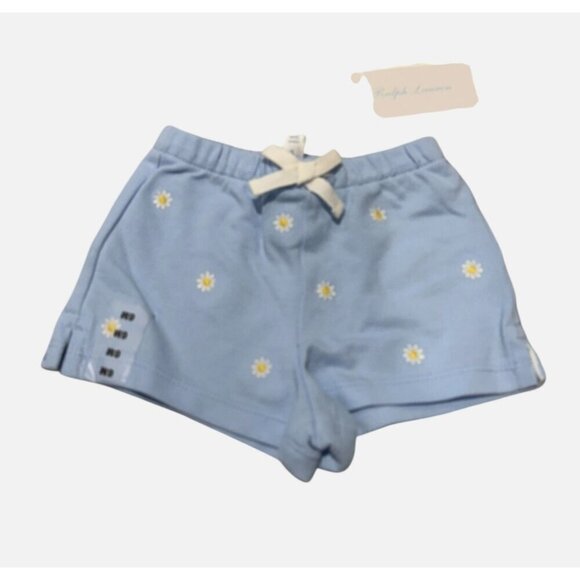 Ralph Lauren Infant Blue Daisy Shorts Blue White Size Box Embroidery Size 6M NWT - Picture 4 of 4